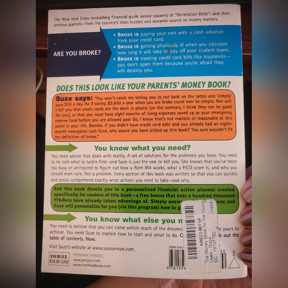 The Money Book for the Young, Fabulous and Broke by Suze Orman - Picture 2 of 2